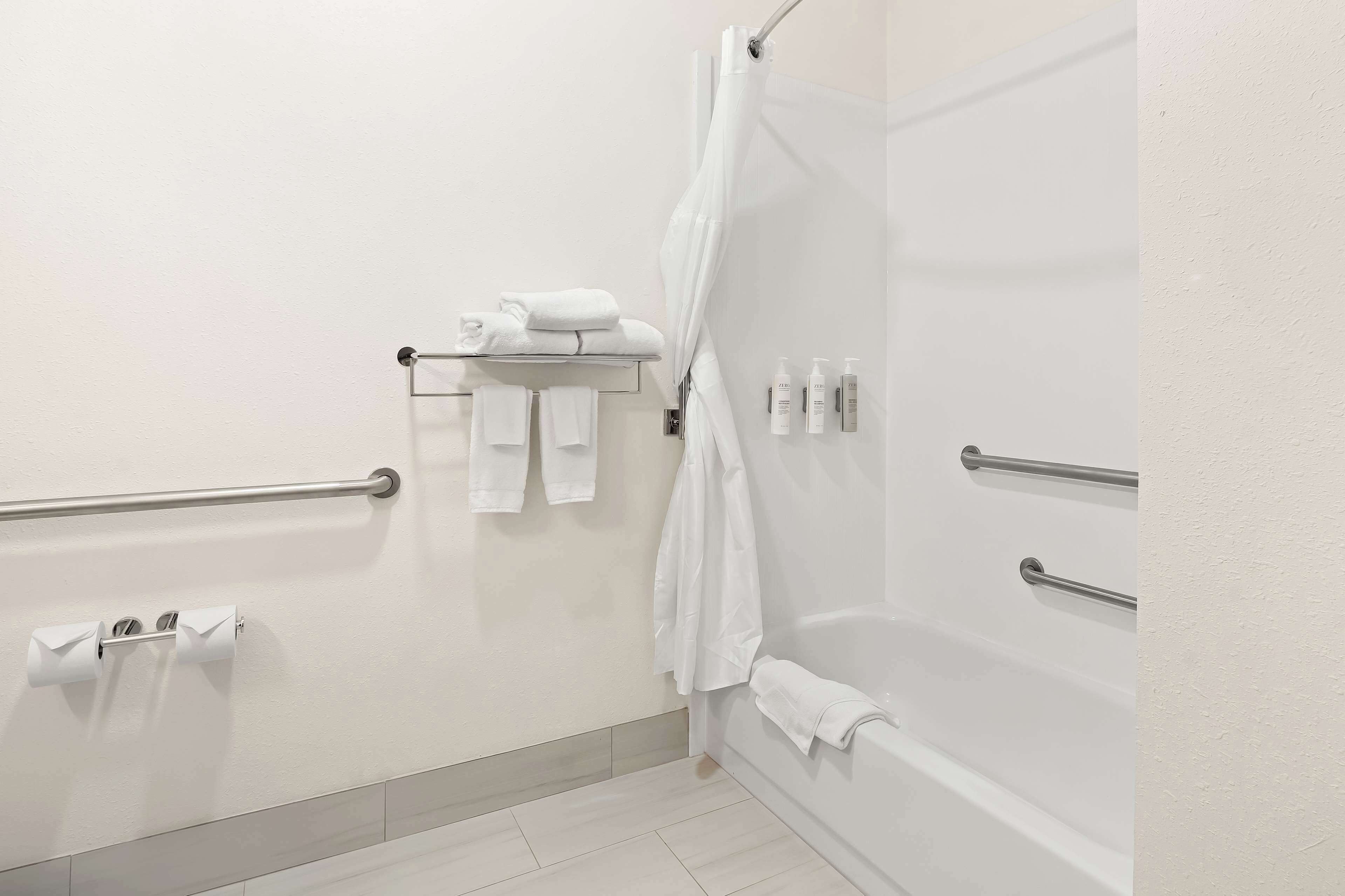 room, 1 king bed, accessible, bathtub | bathroom | eco-friendly toiletries, hair dryer, towels