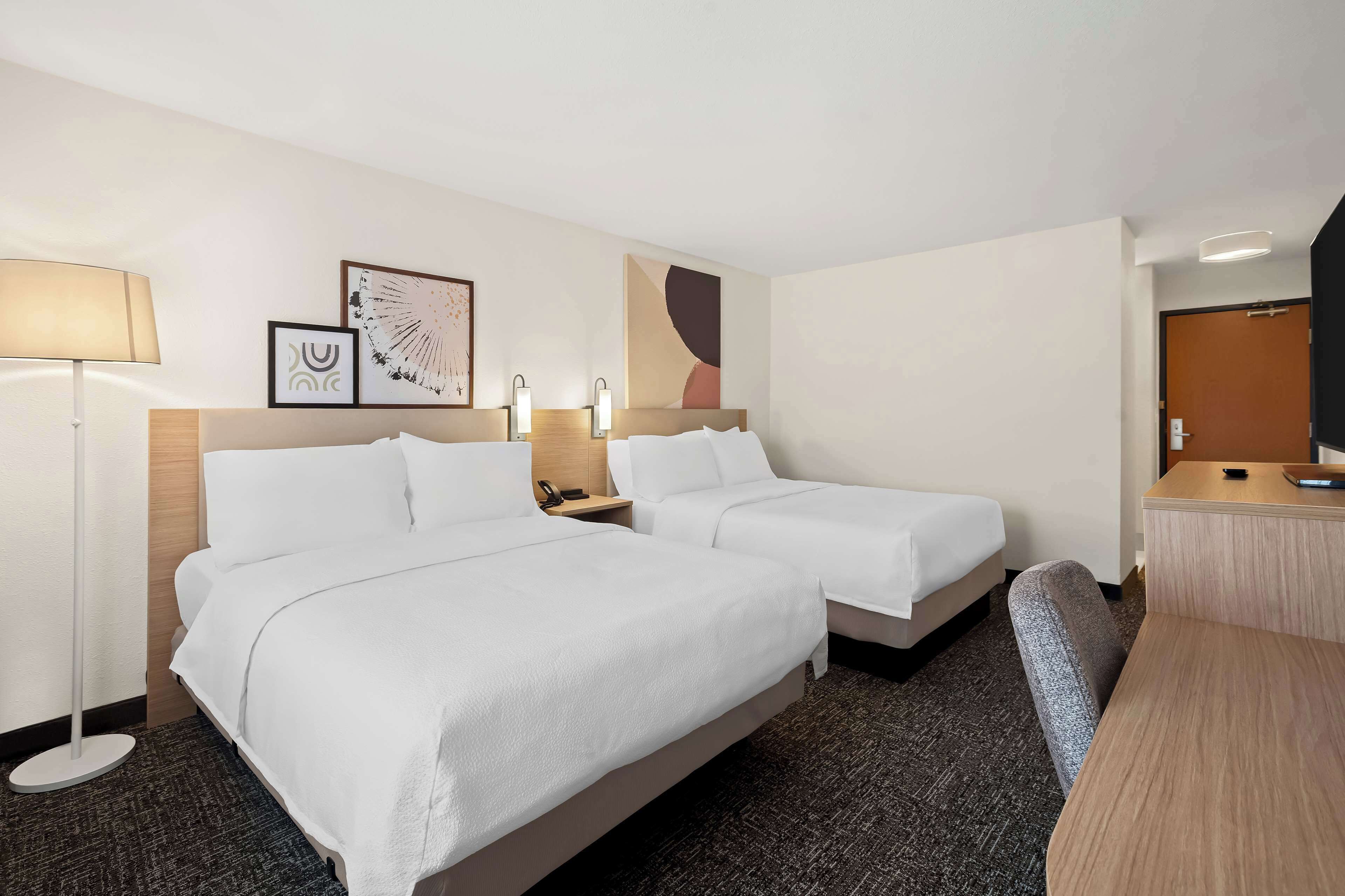 Room, 2 Queen Beds | Desk, blackout curtains, iron/ironing board, free WiFi