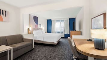 Room, 1 King Bed with Sofa bed | Desk, blackout drapes, iron/ironing board, free WiFi