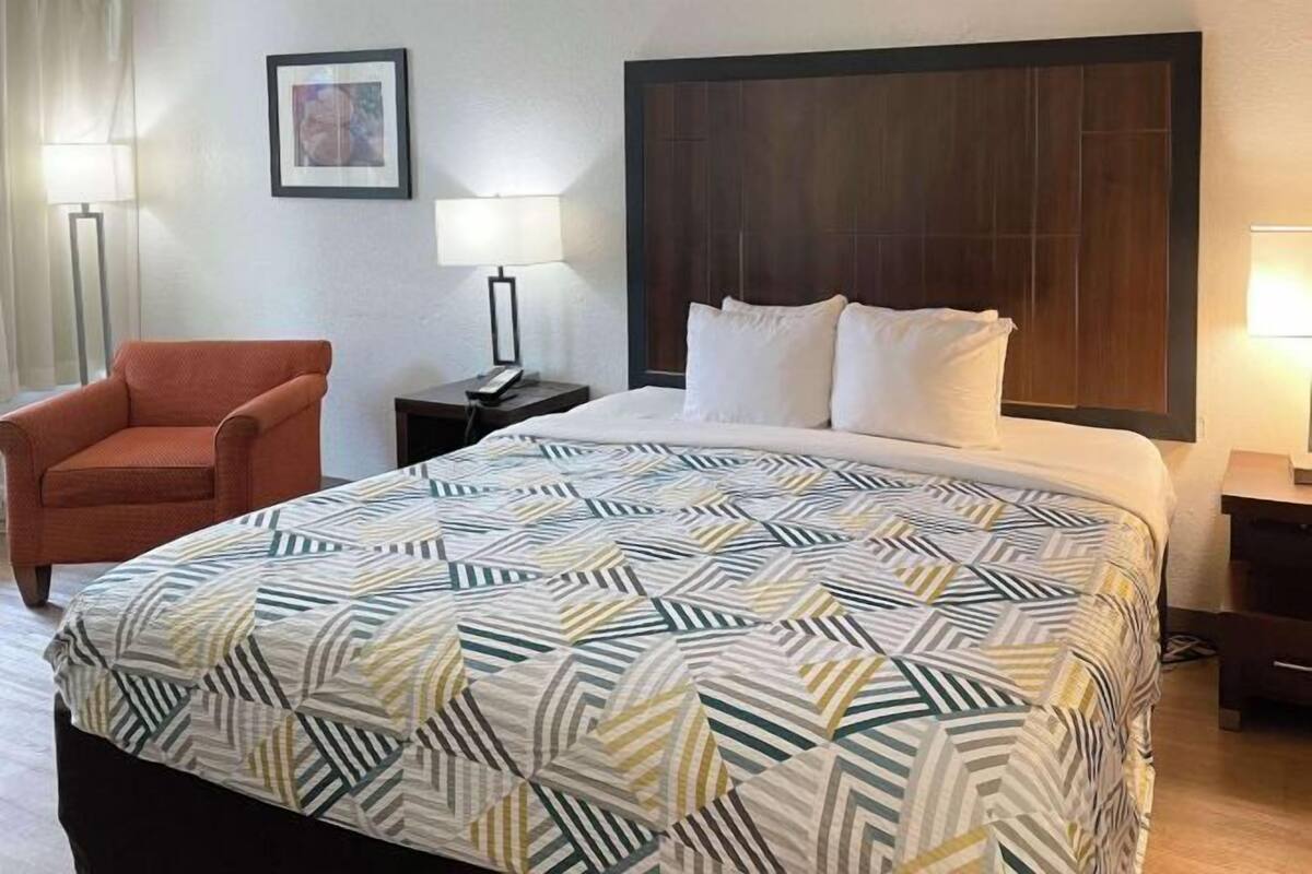 Pillow-top beds, desk, free WiFi, bed sheets