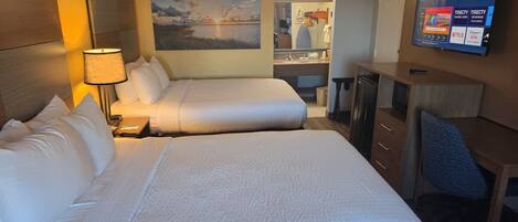 Desk, blackout drapes, iron/ironing board, free WiFi