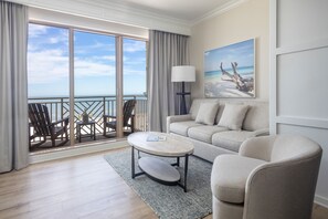 Junior Suite (King With Sleeper Sofa - Gulf Front) | 1 bedroom, premium bedding, minibar, in-room safe