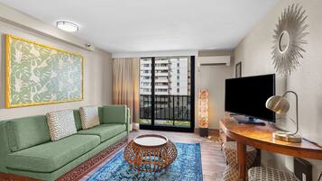 In-room safe, desk, laptop workspace, blackout drapes