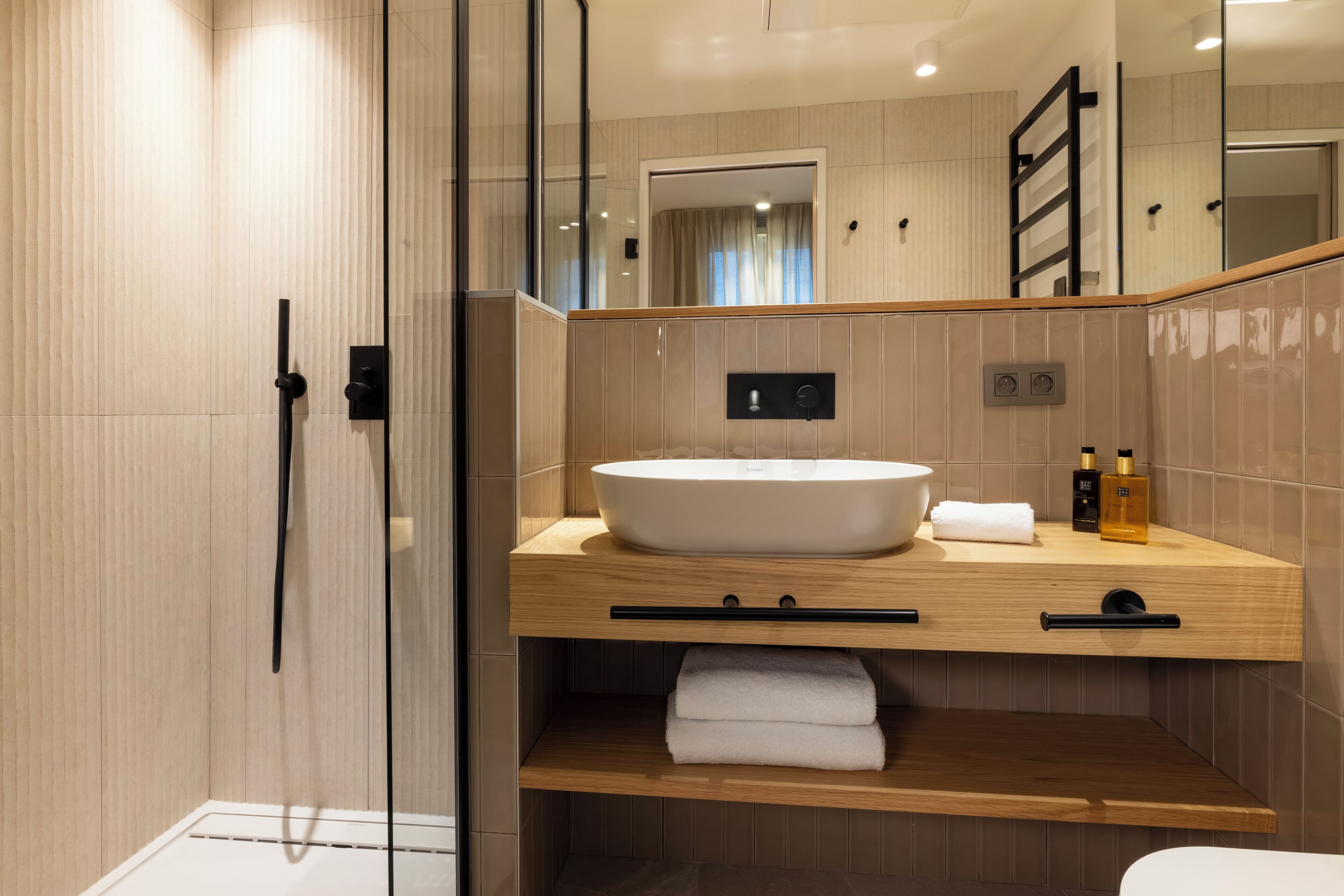 deluxe room with balcony | bathroom | free toiletries, hair dryer, towels, soap