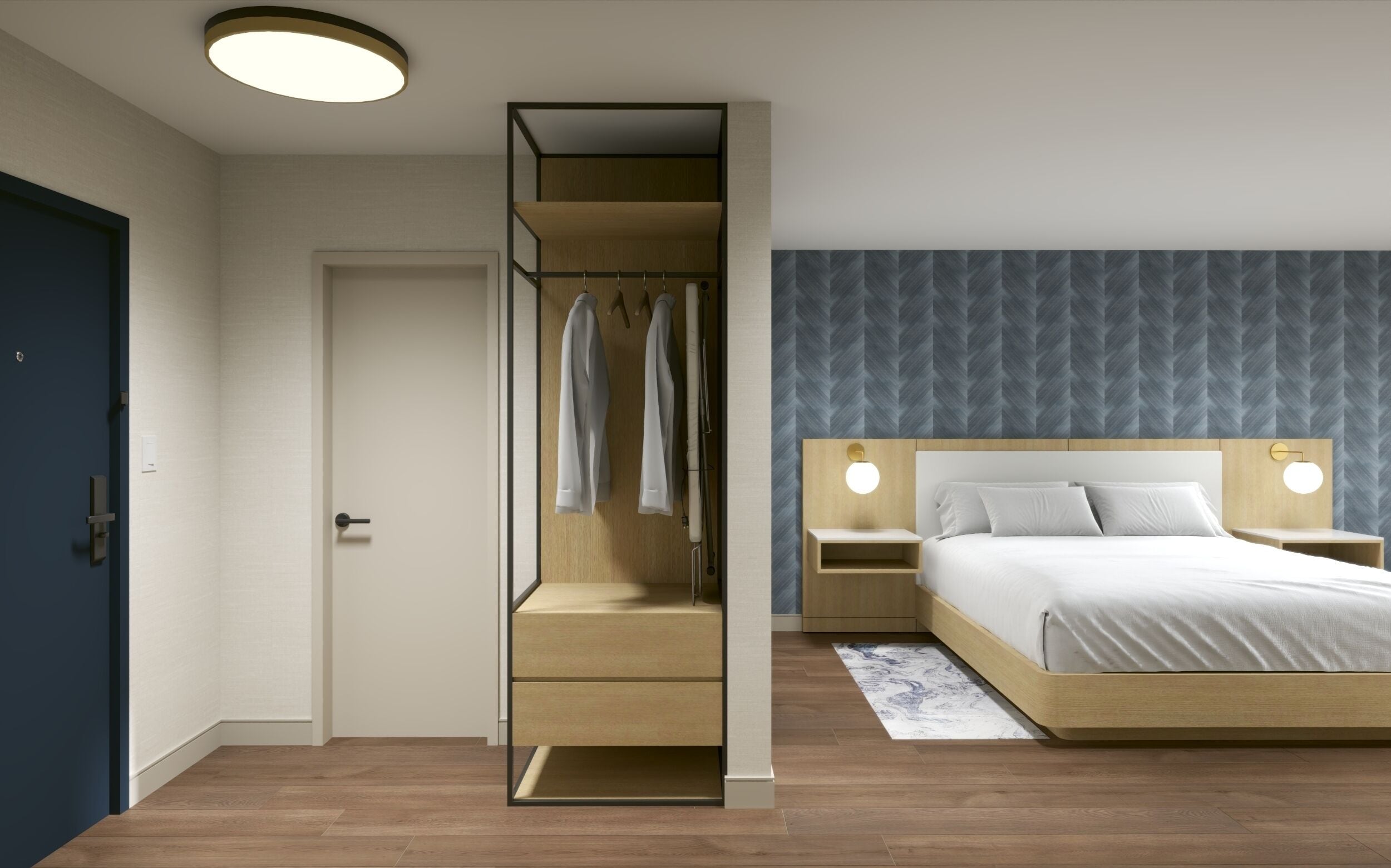 Premium bedding, blackout drapes, iron/ironing board, free WiFi