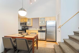 Penthouse, 2 Bedrooms | Private kitchen | Fridge, microwave, oven, stovetop