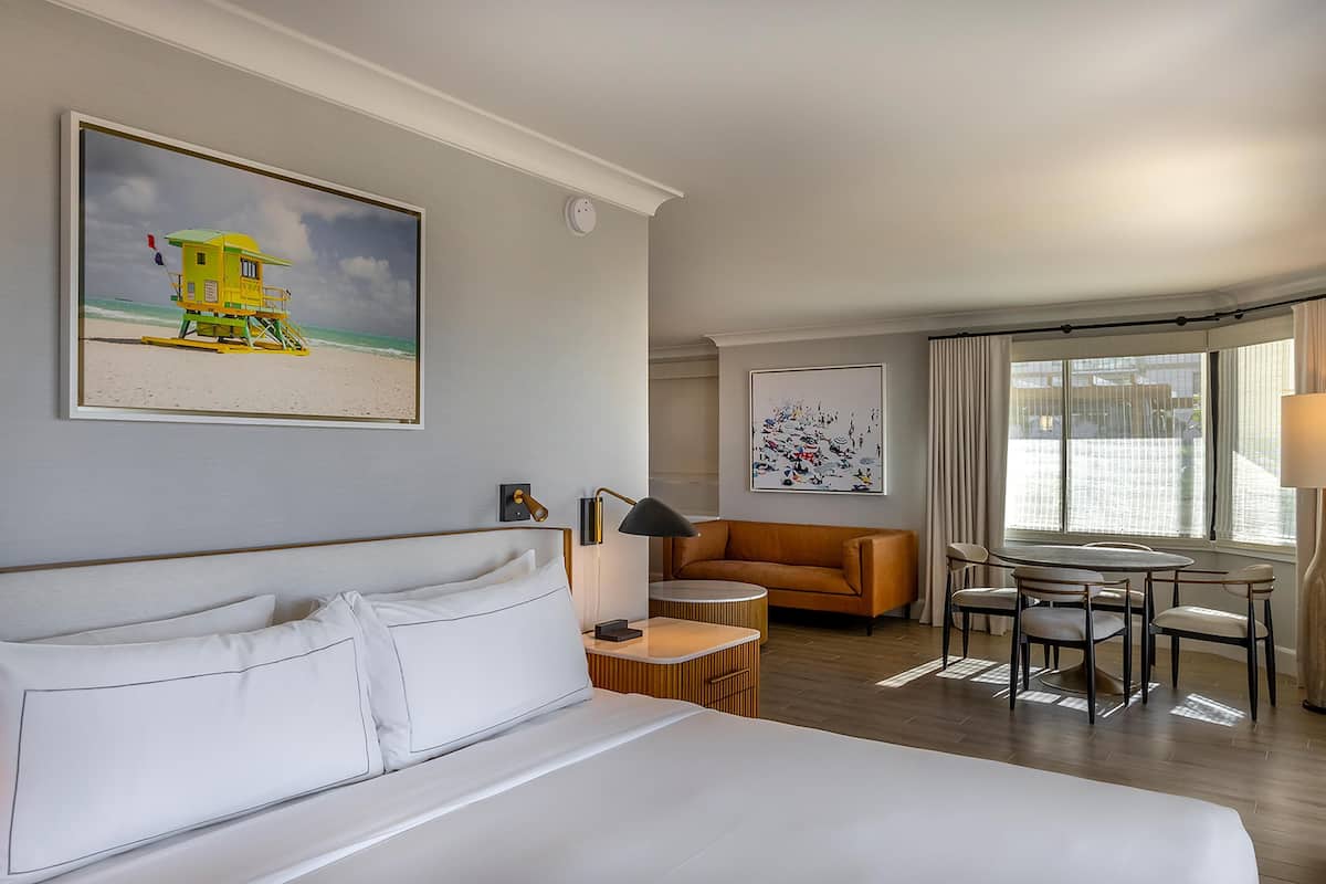 Studio Suite, 1 King Bed, Oceanfront (Huntington Tower) | Living area | 42-inch flat-screen TV with cable channels, TV, iPod dock