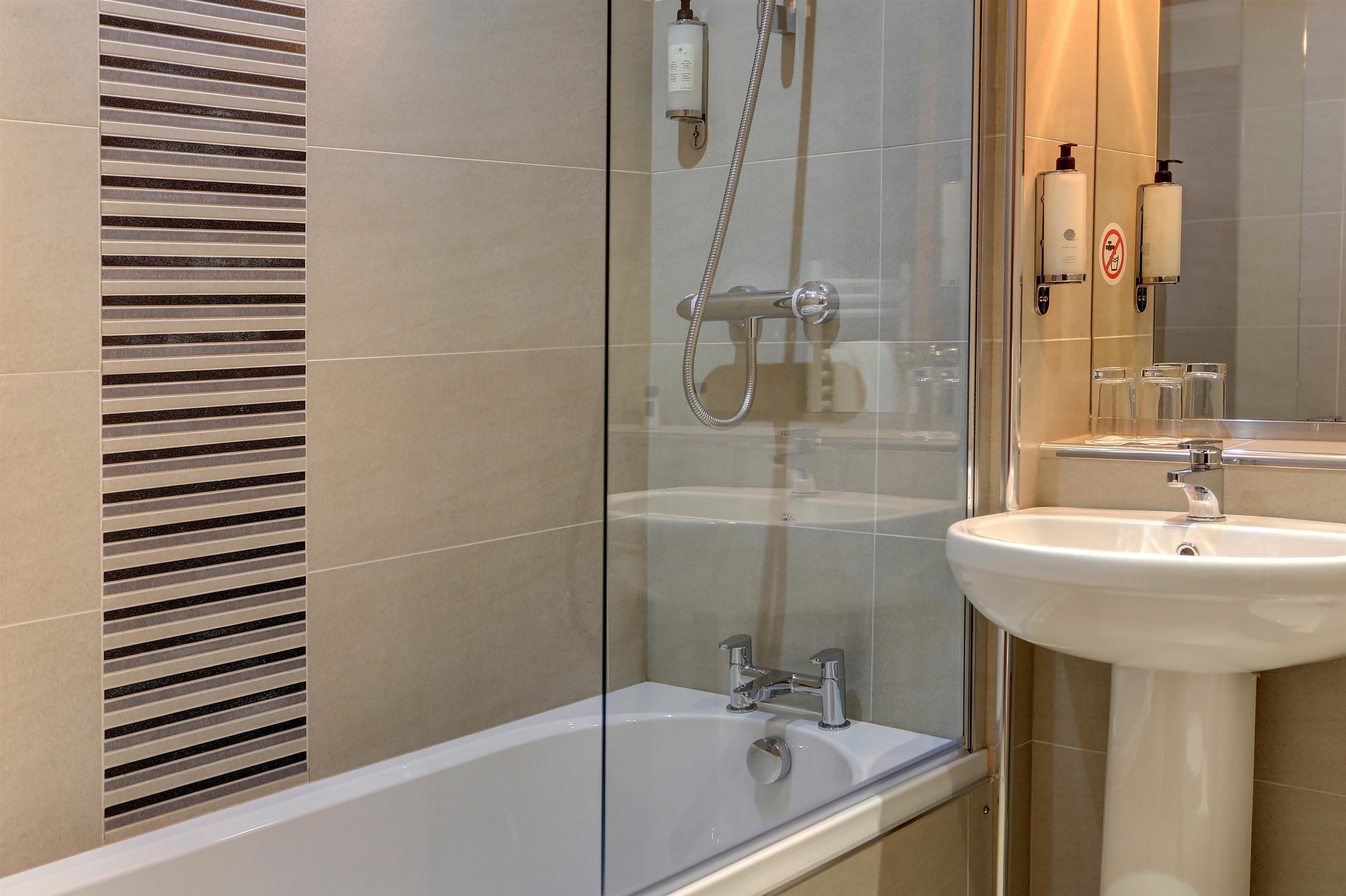 free toiletries, hair dryer, towels