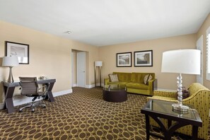 Suite, 1 Bedroom (Garden Side, 2 Queens) | Living room | 42-inch LCD TV with satellite channels, TV - Marin Suites Hotel (Corte Madera)