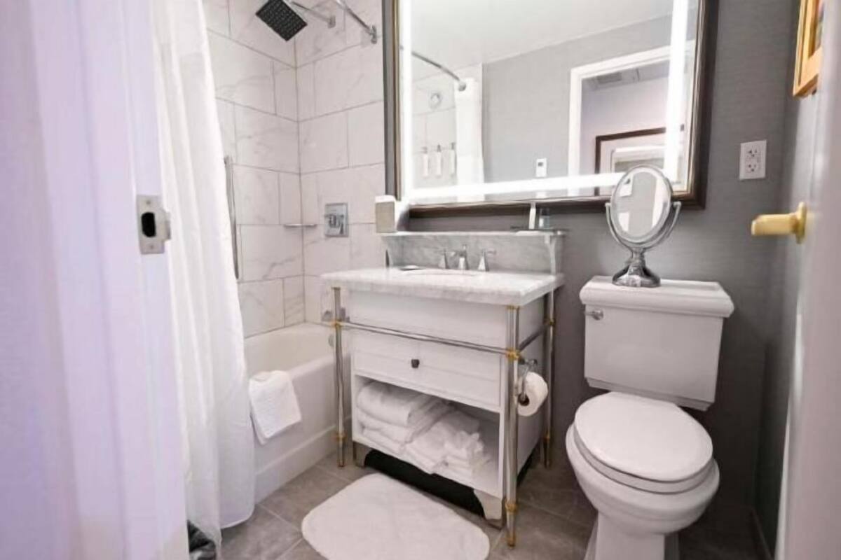 Free toiletries, hair dryer, towels