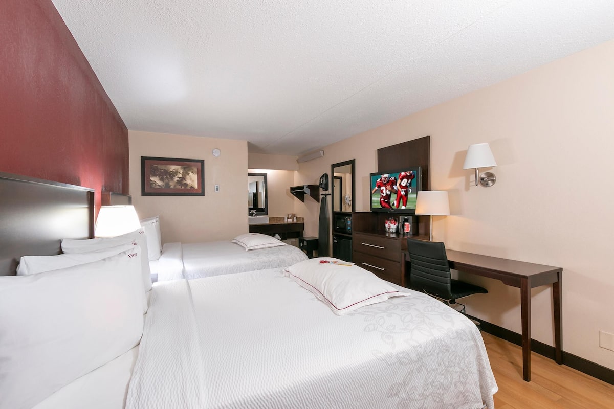 In-room safe, blackout drapes, cribs (free), WiFi (free)