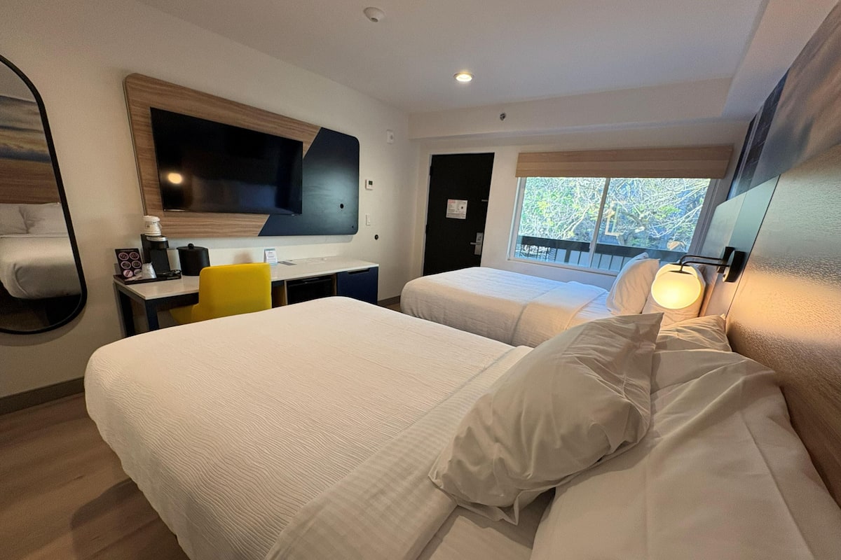 Standard Room, 2 Double Beds, Accessible, Non Smoking | Premium bedding, desk, iron/ironing board, free wired internet