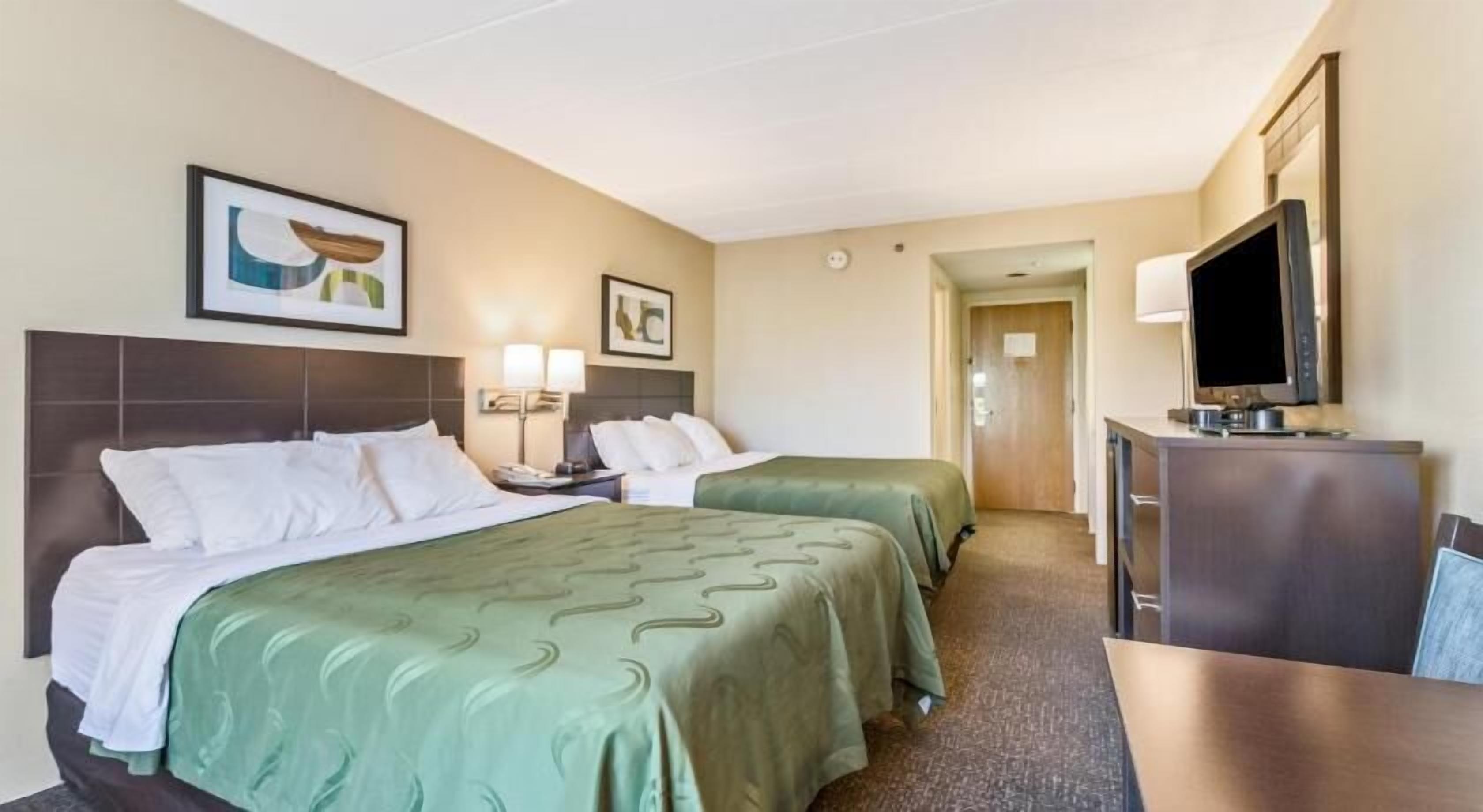 Premium bedding, down comforters, pillowtop beds, in-room safe