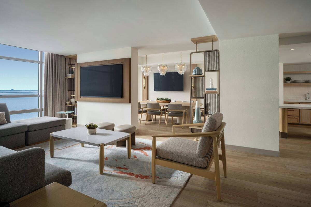 Presidential Suite, 1 Bedroom (View) | Living room | 37-inch flat-screen TV with digital channels, TV, pay films