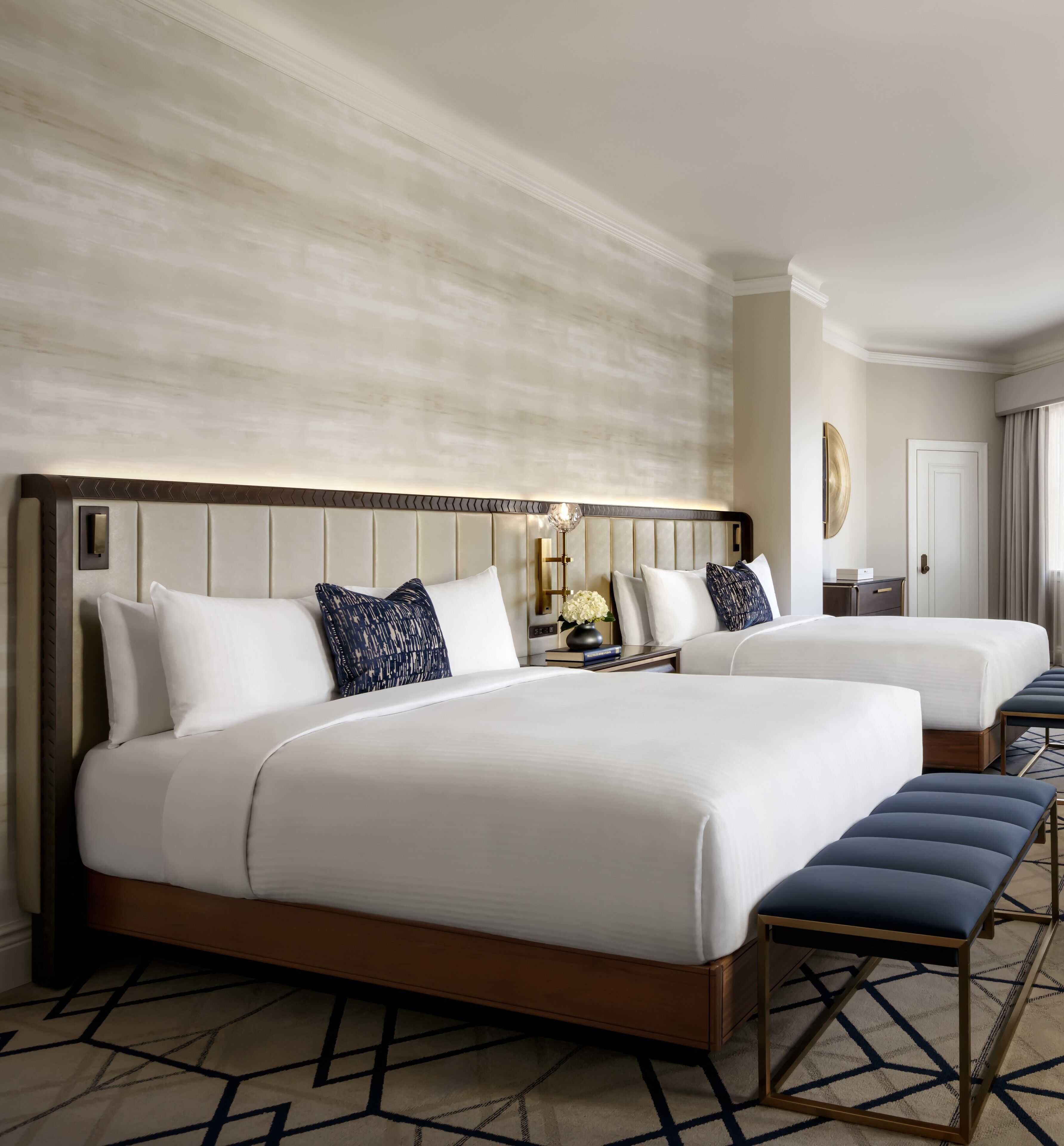 deluxe double room, 2 double beds, non smoking, river view | premium bedding, pillow-top beds, minibar, in-room safe