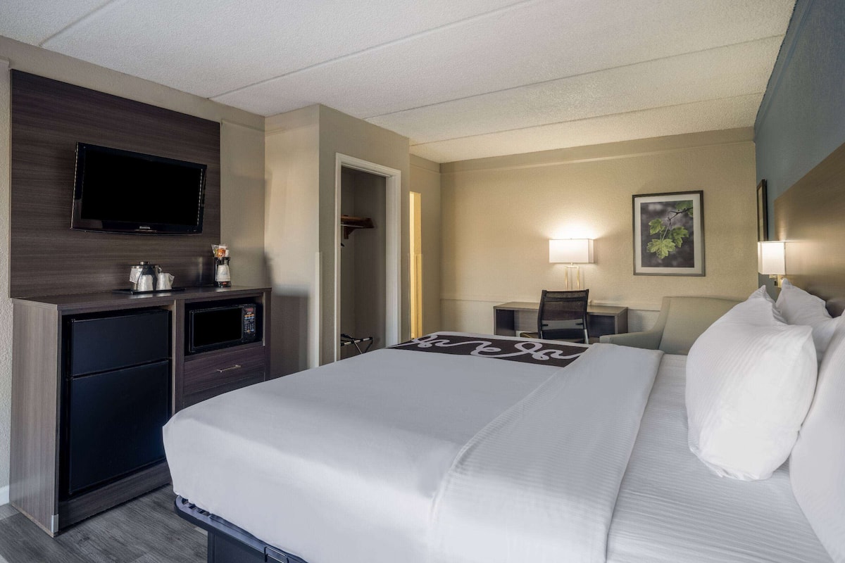 Room, 1 King Bed, Non Smoking | Premium bedding, desk, blackout curtains, iron/ironing board