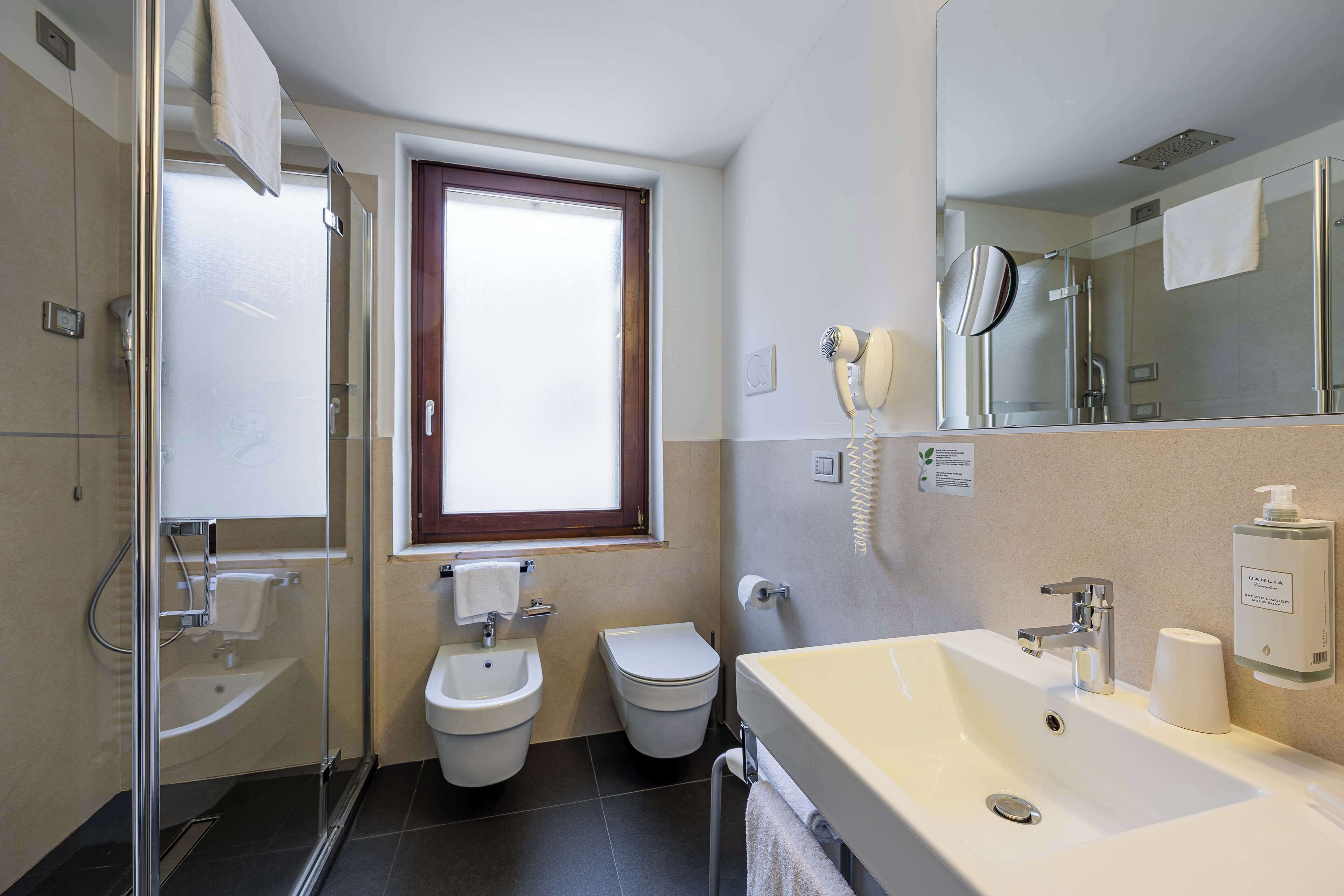 superior room, 1 king bed | bathroom | shower, eco-friendly toiletries, hair dryer, bidet