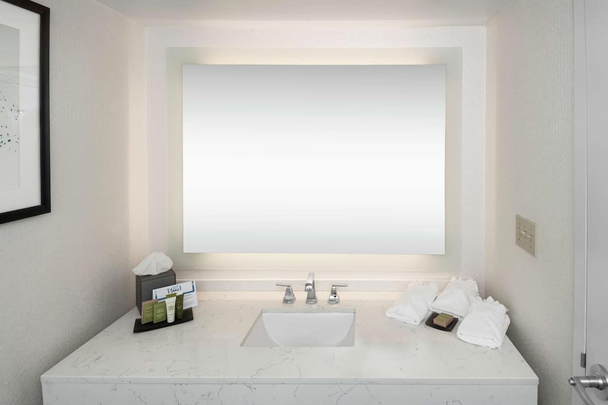 free toiletries, hair dryer, towels