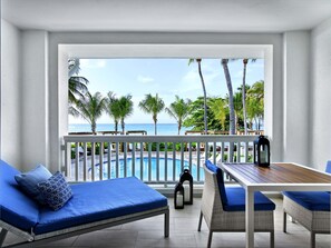 Villa, 1 très grand lit, balcon, vue océan