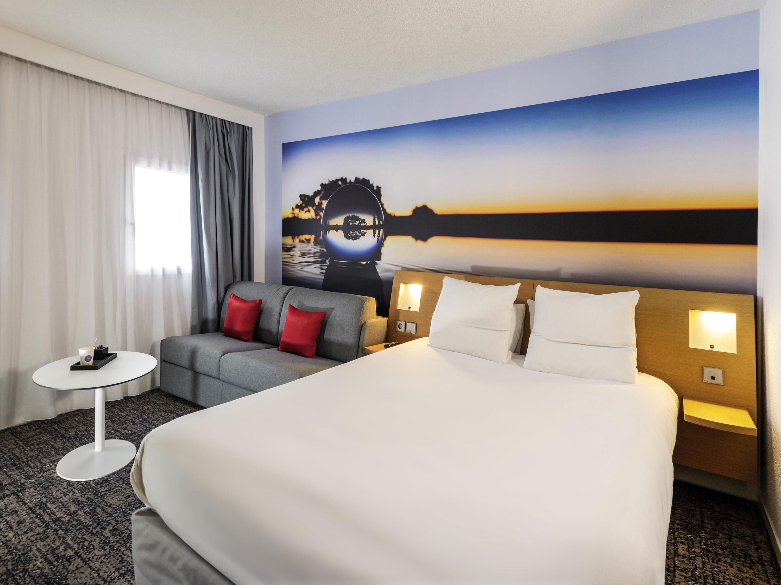 Ropa de cama de alta calidad y minibar 