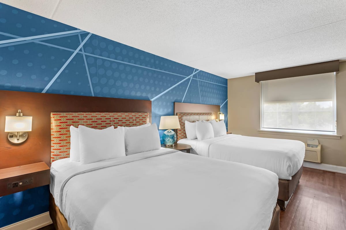 Room, 2 Queen Beds, Non Smoking | Desk, blackout curtains, iron/ironing board, free cots/infant beds