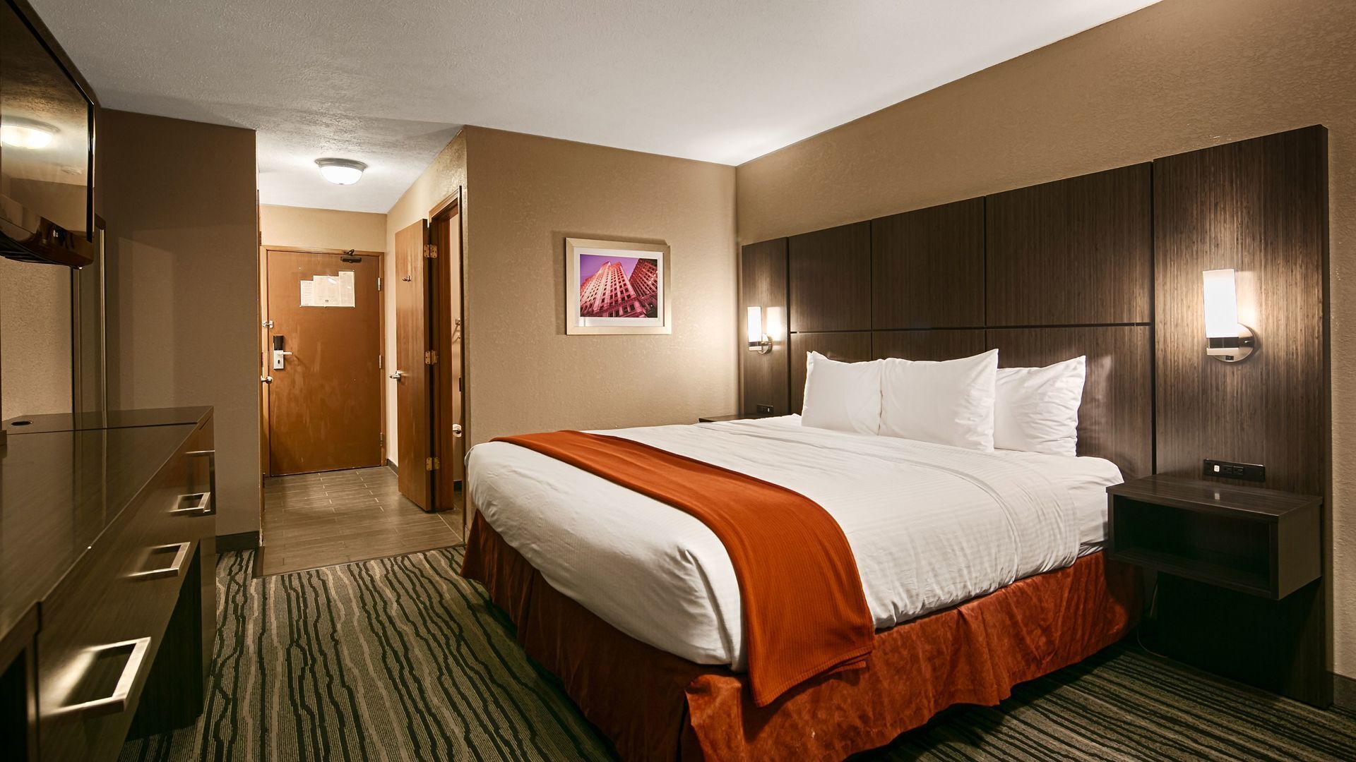 Premium bedding, desk, iron/ironing board, rollaway beds