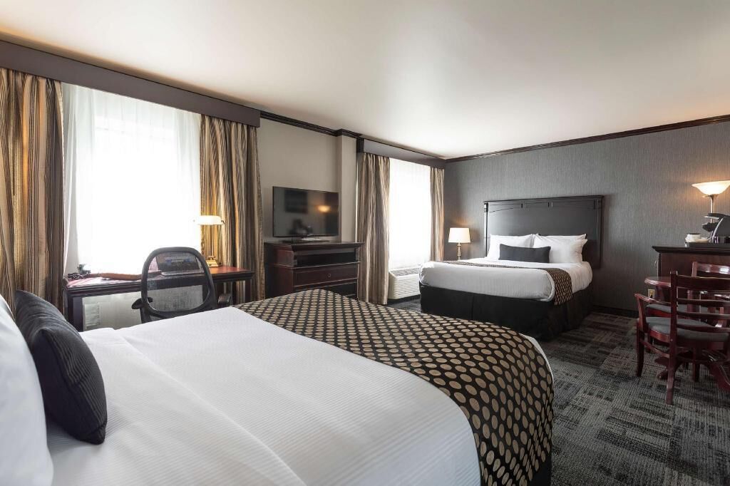 Premium bedding, memory-foam beds, in-room safe, desk