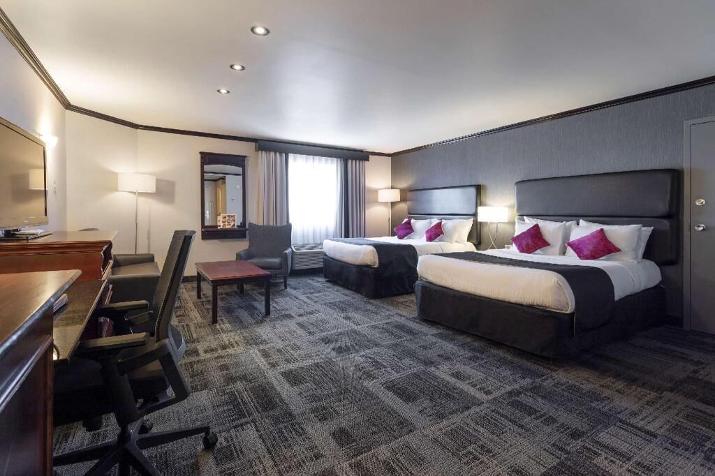 Premium bedding, memory-foam beds, in-room safe, desk