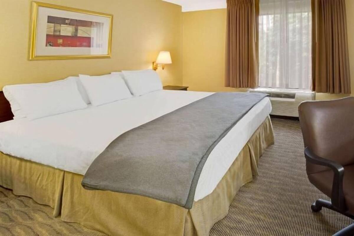 Desk, blackout drapes, iron/ironing board, free WiFi