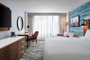 In-room safe, desk, laptop workspace, blackout curtains