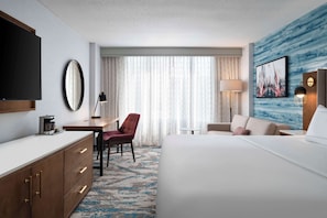 In-room safe, desk, laptop workspace, blackout curtains