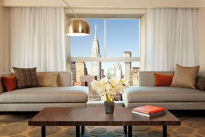 2 Bedroom Suite with 1 King Bed, 1 Queen Bed | Living area | 42-inch Smart TV with cable channels, TV, Netflix