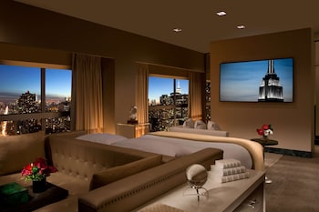 Presidential Suite, 1 King Bed | Living area | 42-inch Smart TV with cable channels, TV, Netflix at Millennium Hilton New York One UN Plaza