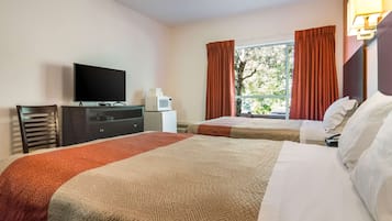 Desk, blackout curtains, iron/ironing board, free WiFi