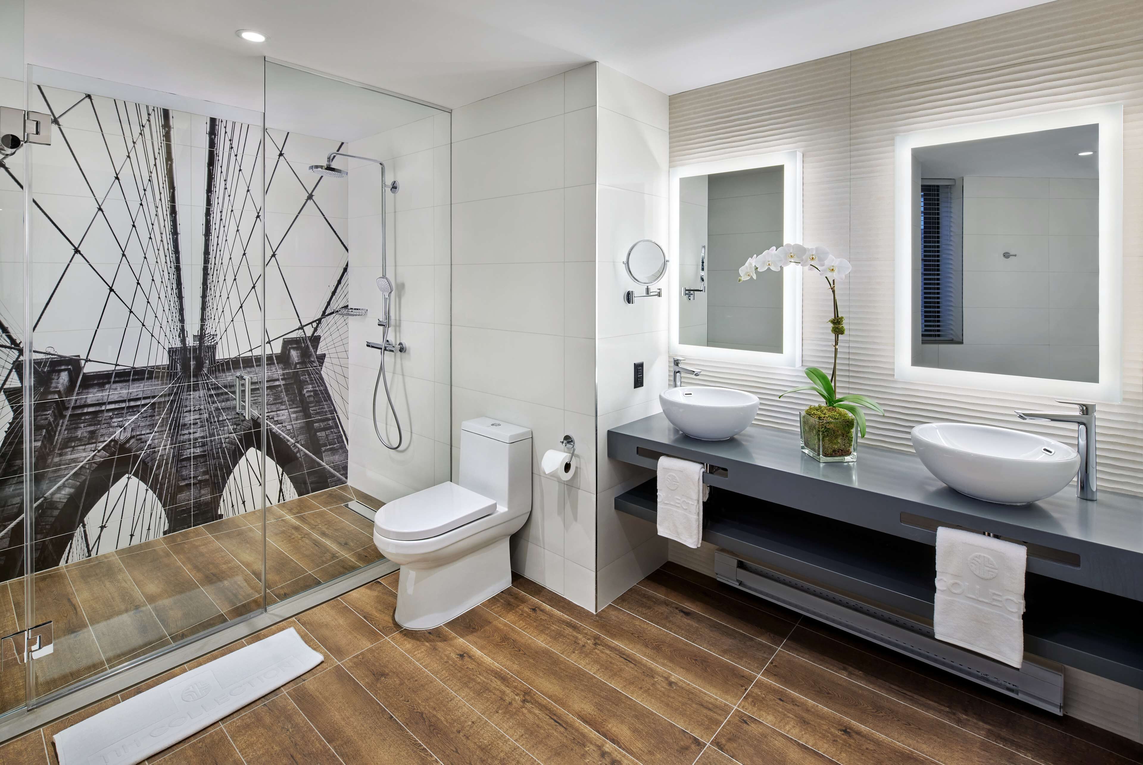 suite (tower suite) | bathroom | shower, rainfall showerhead, eco-friendly toiletries, hair dryer