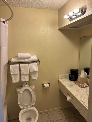 Habitación triple familiar | Baño | Secadora de cabello y toallas 