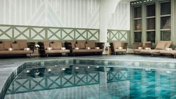 Indoor pool, sun loungers