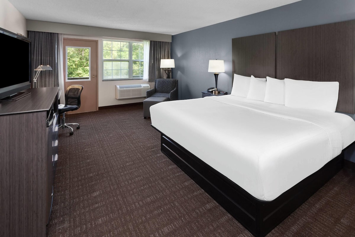 Suite studio, 1 très grand lit, non-fumeur | Lit avec matelas à plateau-coussin, bureau, fer et planche à repasser