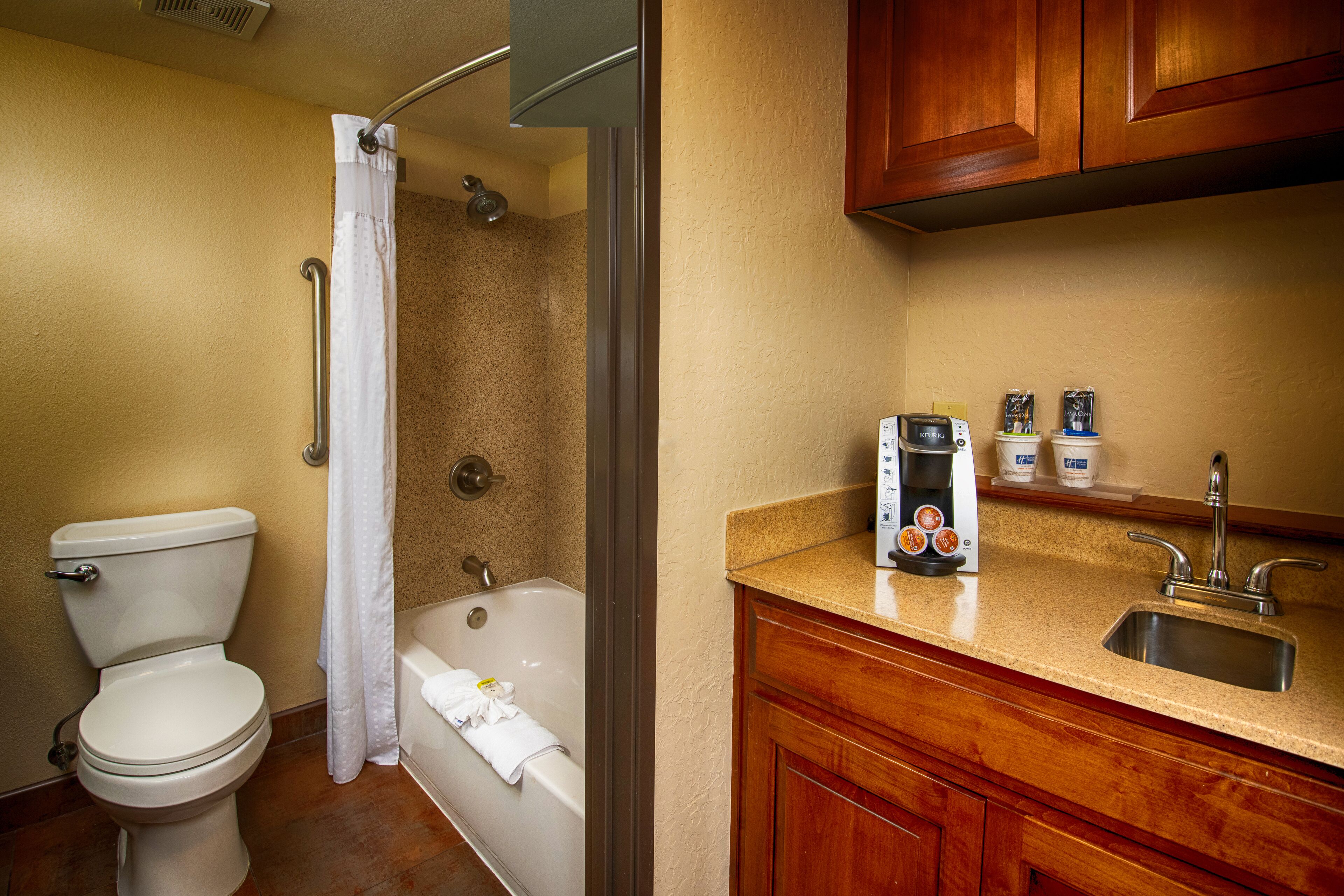 free toiletries, hair dryer, towels, soap