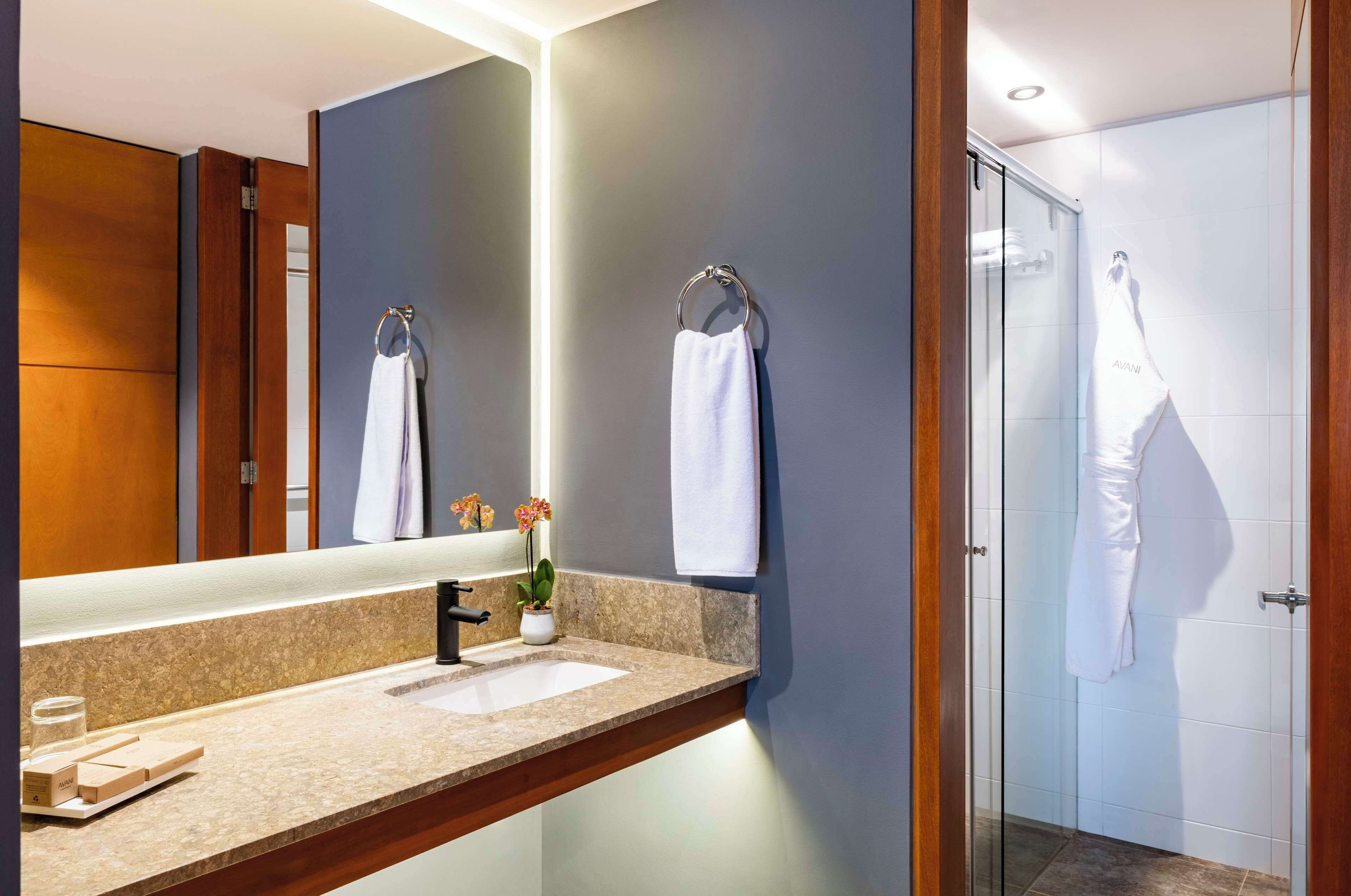 shower, eco-friendly toiletries, hair dryer, bathrobes