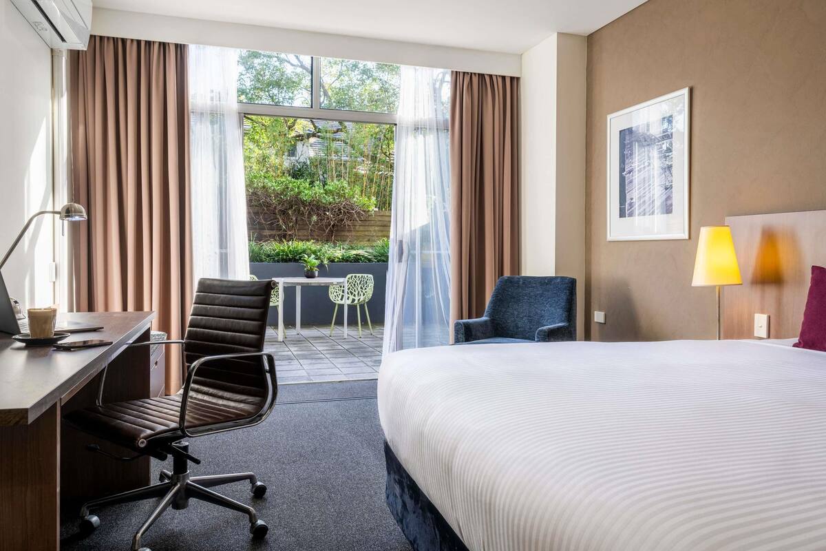 Superior Room, 1 King Bed, Patio | Premium bedding, in-room safe, desk, laptop workspace