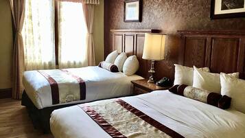 Room, 2 Double Beds, Non Smoking | Desk, iron/ironing board, bed sheets