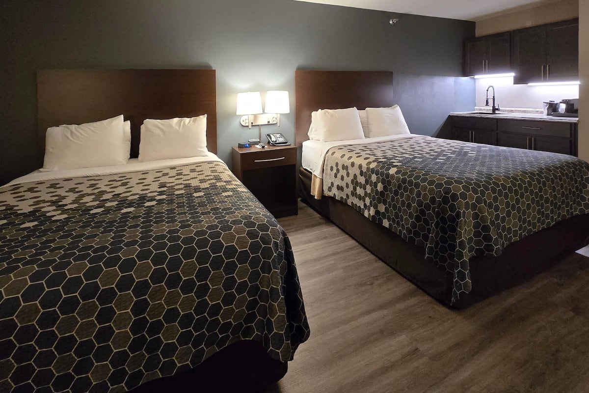 Suite, 2 Queen Beds, Non Smoking | Laptop workspace, iron/ironing board, travel cot, free WiFi