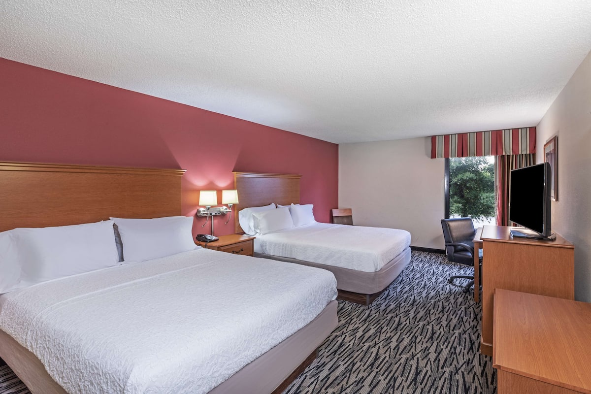 Room, 2 Queen Beds, Non Smoking | Iron/ironing board, free WiFi, bed sheets, alarm clocks