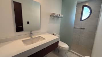 Ducha, artículos de tocador ecológicos, secador de pelo, toallas