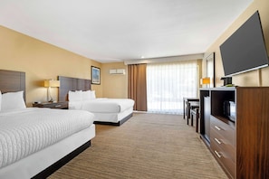 Standard Room, 2 Double Beds, Non Smoking, Refrigerator & Microwave (Larger Room) | In-room safe, desk, blackout drapes, iron/ironing board