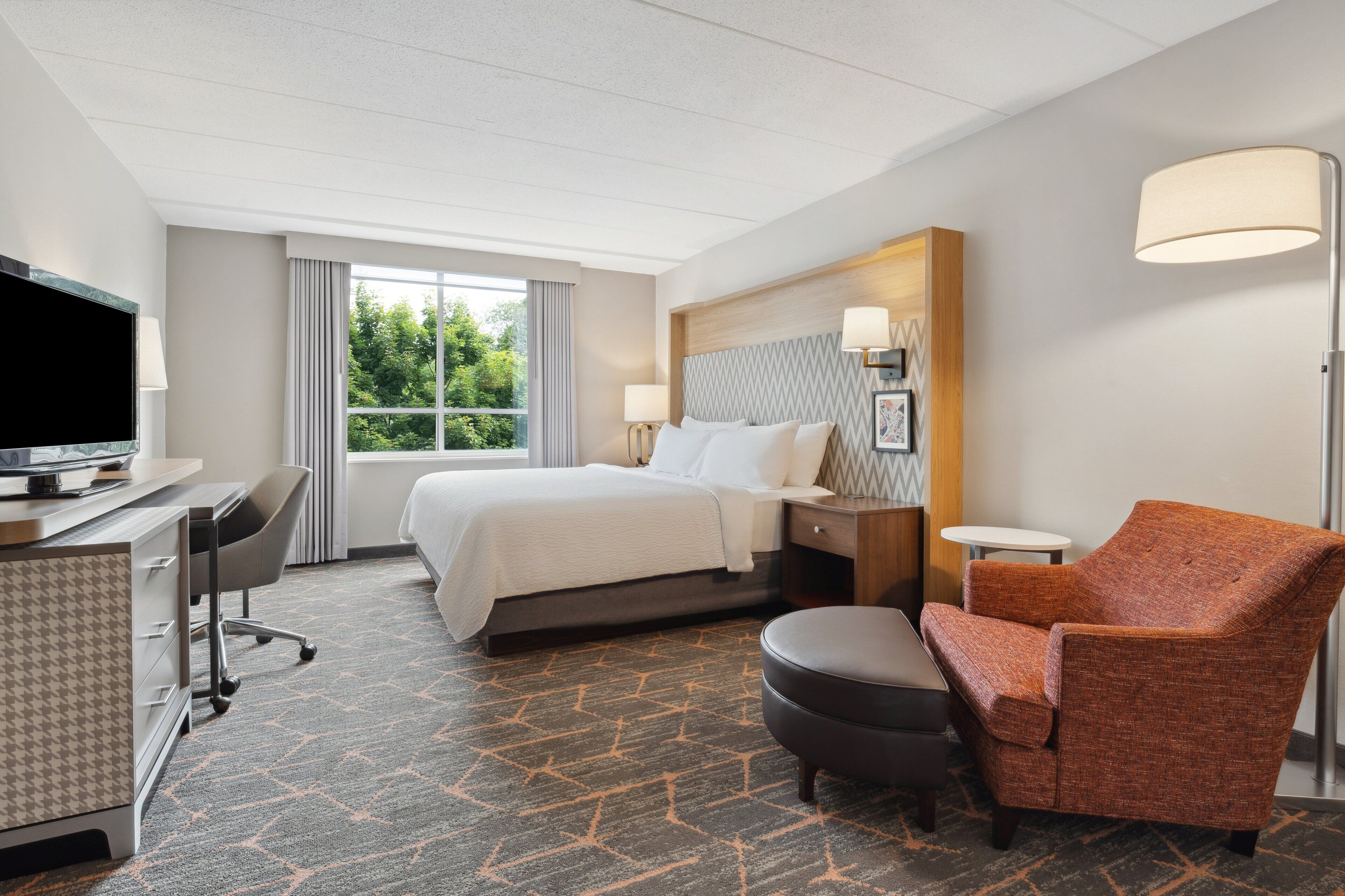 Individually furnished, blackout curtains, iron/ironing board