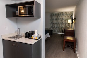 Individually decorated, individually furnished, desk, laptop workspace