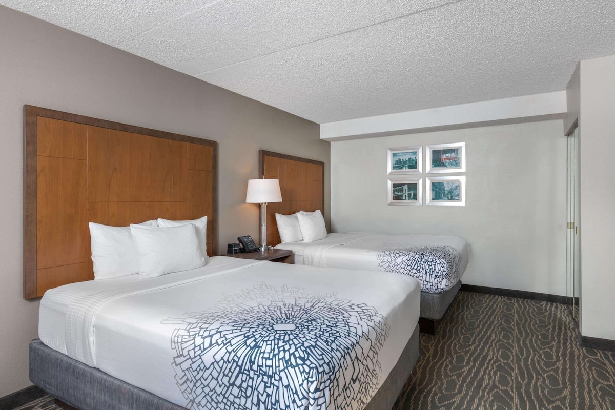 Suite, 2 Queen Beds, Accessible, Non Smoking (Mobility, Roll-In Shower) | Desk, blackout curtains, iron/ironing board, free cots/infant beds