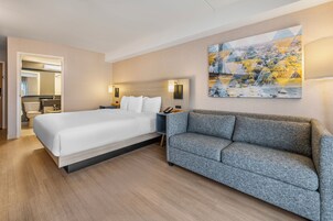 Habitación, 1 cama de matrimonio grande con sofá cama, accesible para personas con discapacidad | Ropa de cama de alta calidad, escritorio, cortinas opacas